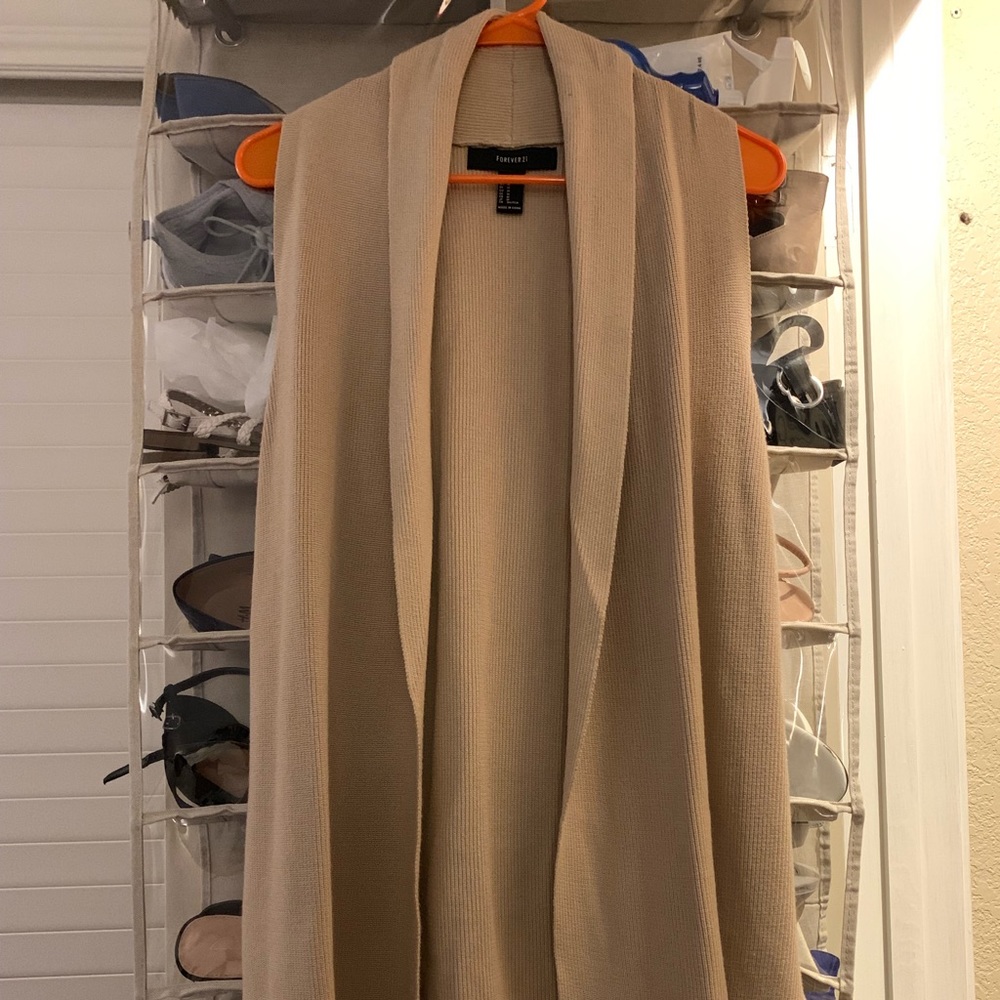 Sleeveless Drape Cardigan